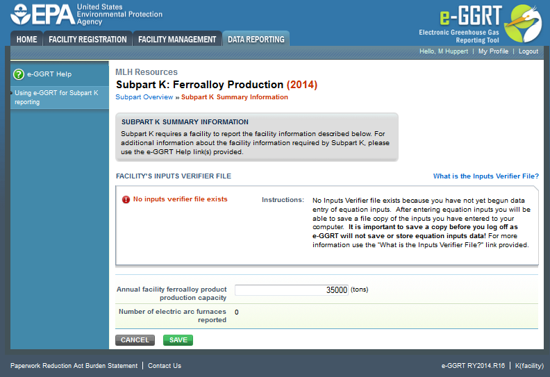 Image showing Subpart K overview page